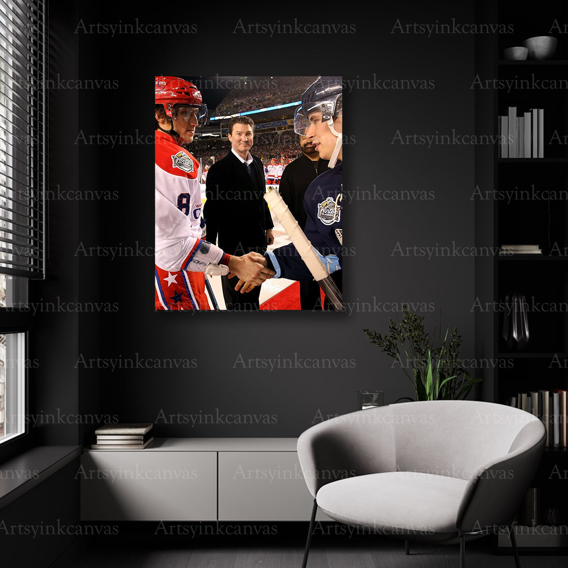 Washington Capitals Pittsburgh Penguins wall decor