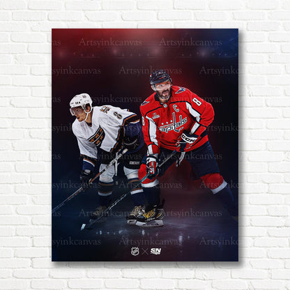 Alex Ovechkin rookie and 2024 Washington Capitals canvas print