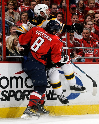 Alex Ovechkin throwing a check Washington Capitals canvas wall art