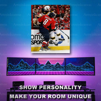 Alex Ovechkin physical play hockey artwork