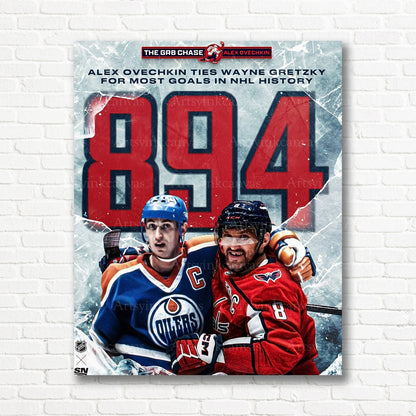 Alex Ovechkin 894th goal Washington Capitals canvas print