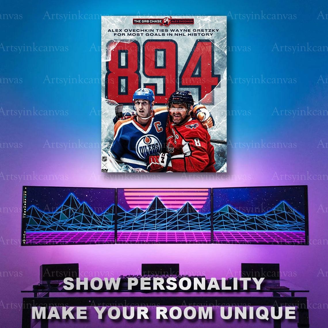 Alex Ovechkin Gretzky 894 record artwork