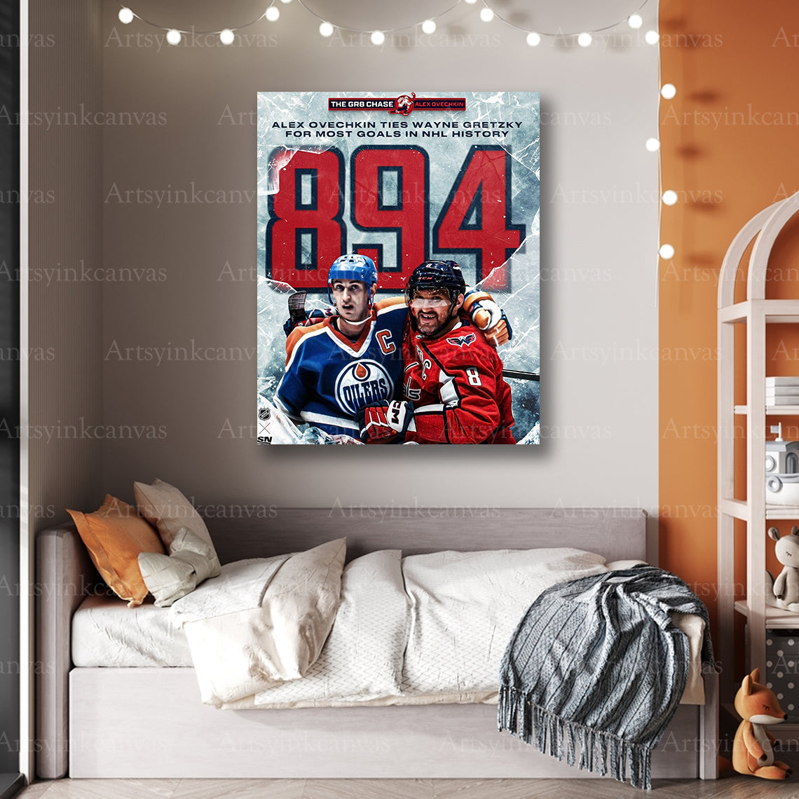 Premium Alex Ovechkin 894 goal canvas print