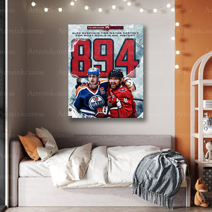 Premium Alex Ovechkin 894 goal canvas print