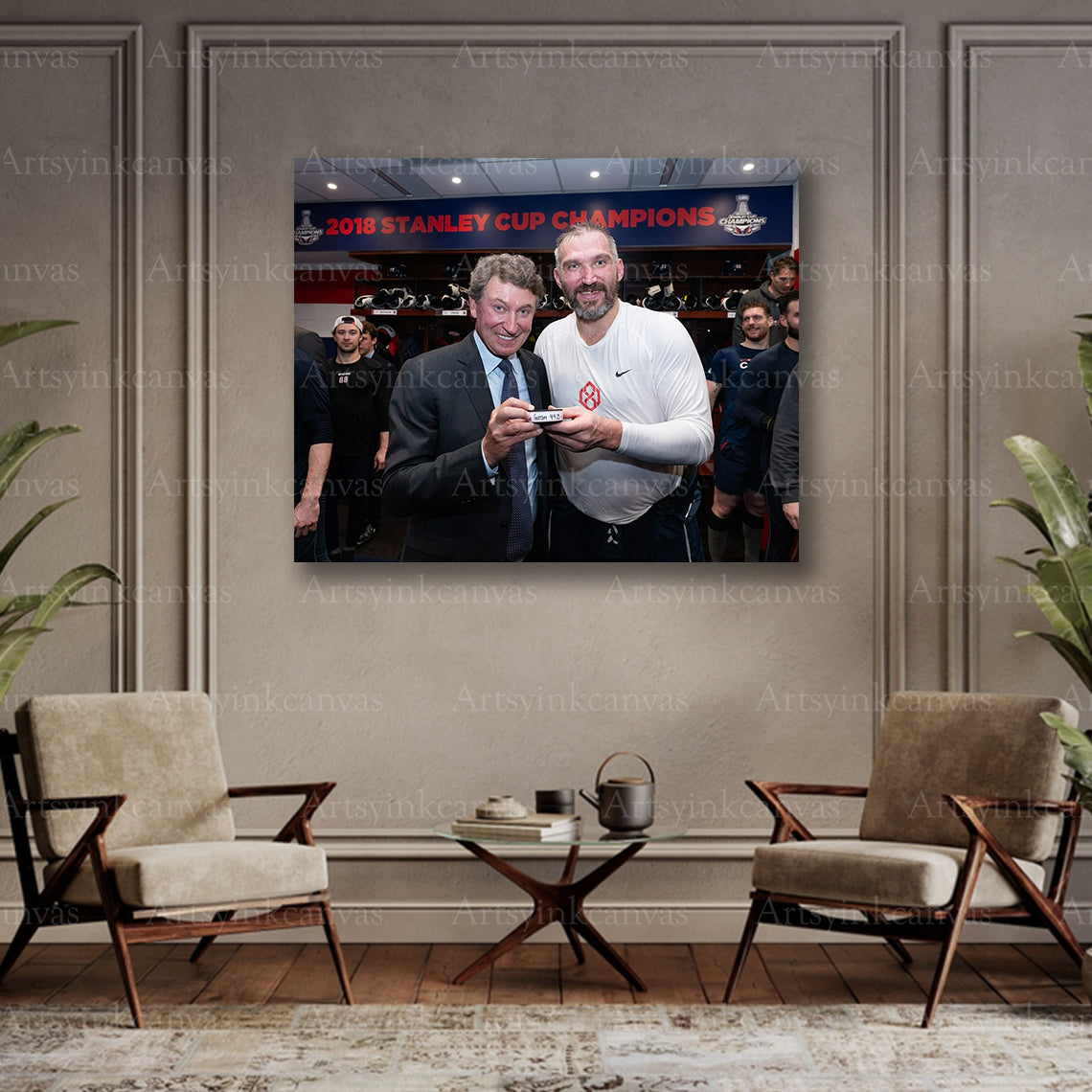 Ovechkin record milestone hockey canvas art