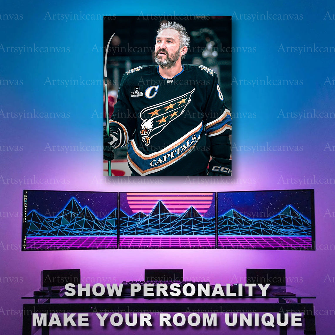 Alex Ovechkin captain artwork for hockey fans