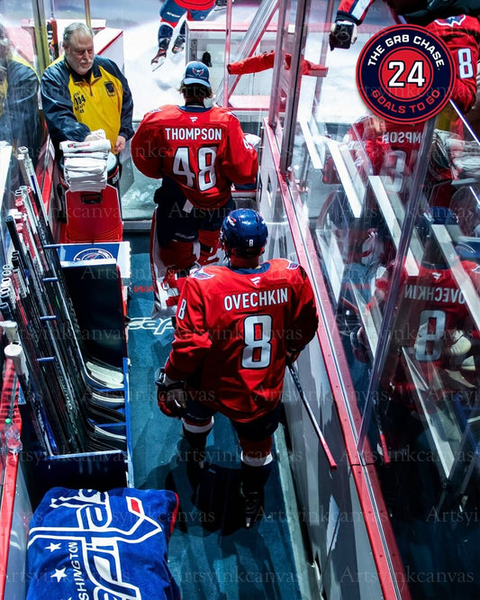 Alex Ovechkin warmups walkout Washington Capitals canvas wall art