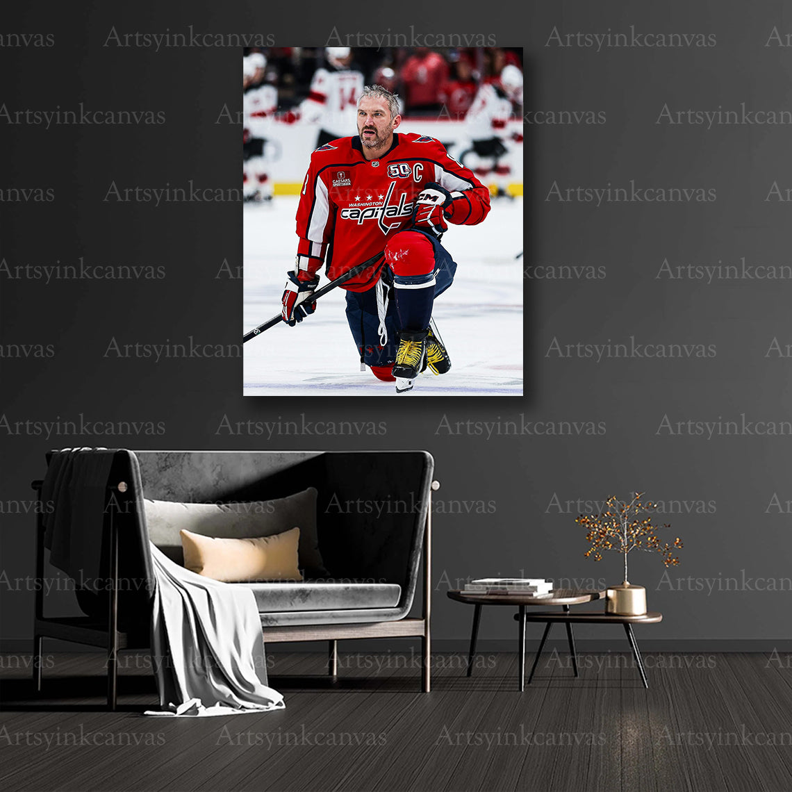 Alex Ovechkin 20th NHL season collector canvas art
