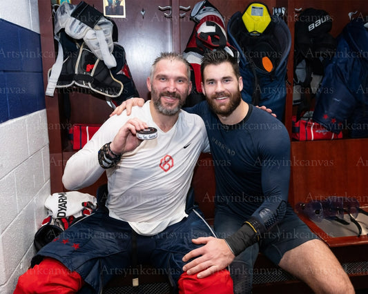 Alex Ovechkin Tom Wilson ties Gretzky 894 Capitals canvas wall art
