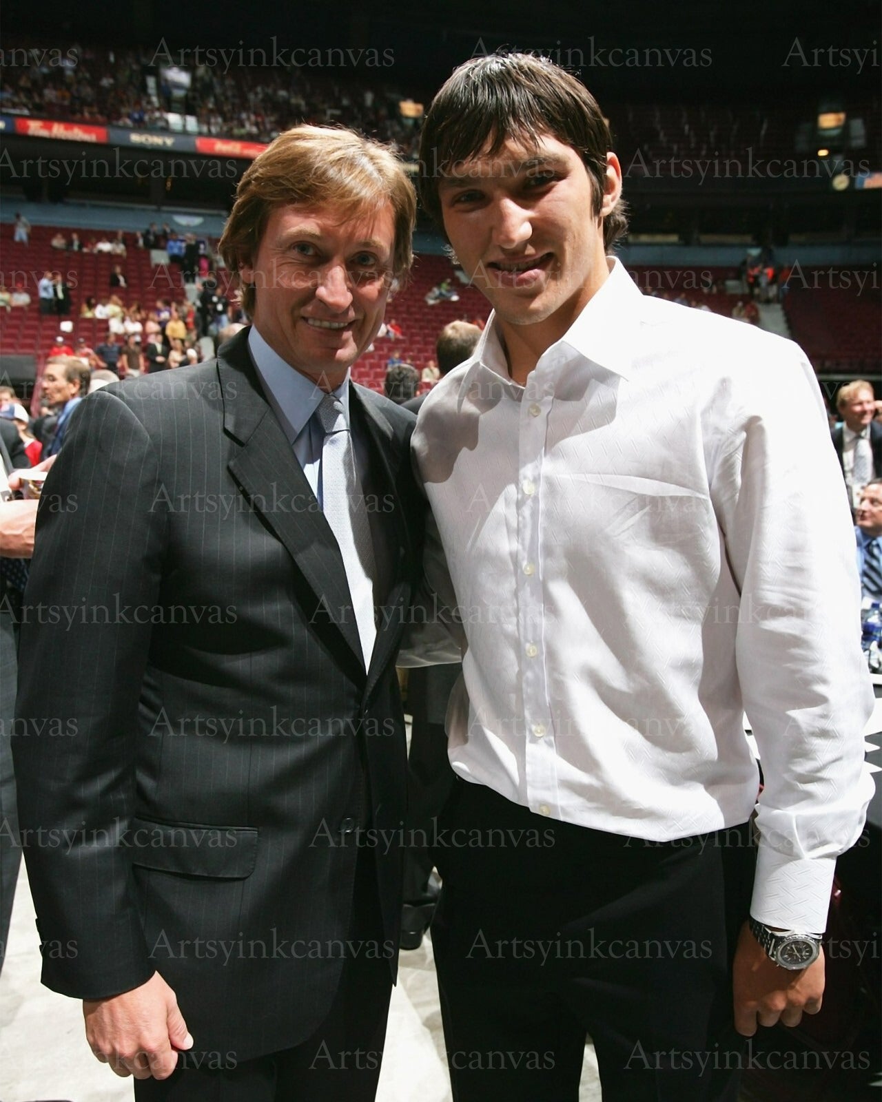 Alex Ovechkin and Wayne Gretzky 2004 canvas wall art