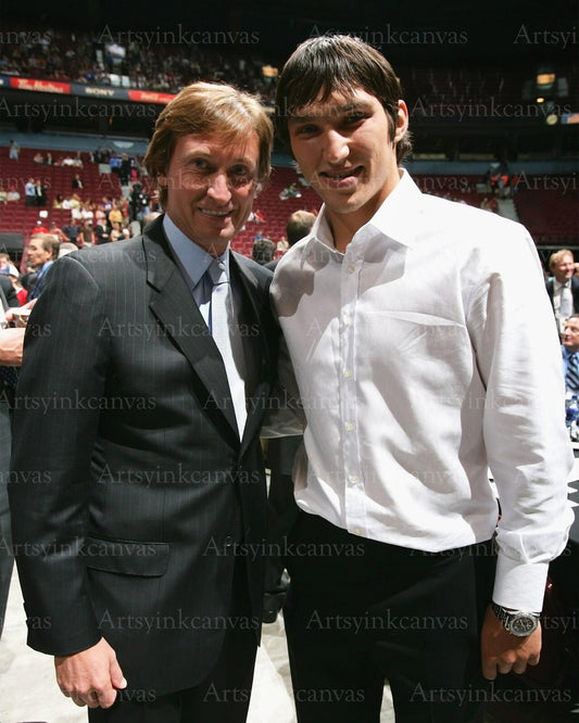 Alex Ovechkin and Wayne Gretzky 2004 canvas wall art