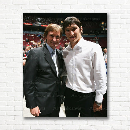 Alex Ovechkin Wayne Gretzky hockey legends canvas print