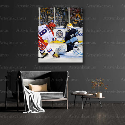 Alex Ovechkin Marc-Andre Fleury collector canvas art