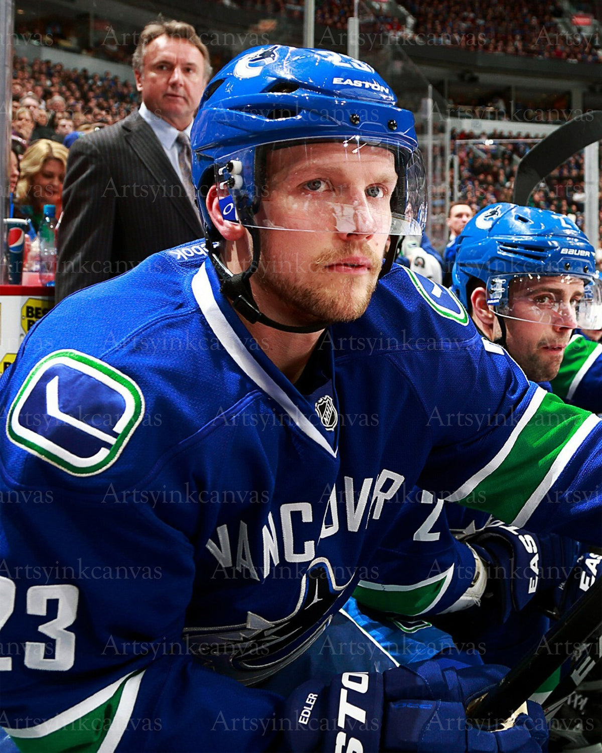 Alexander Edler bench Vancouver Canucks canvas wall art