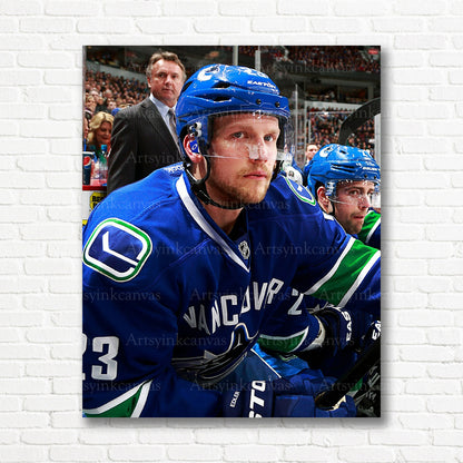 Alexander Edler Vancouver Canucks bench canvas print
