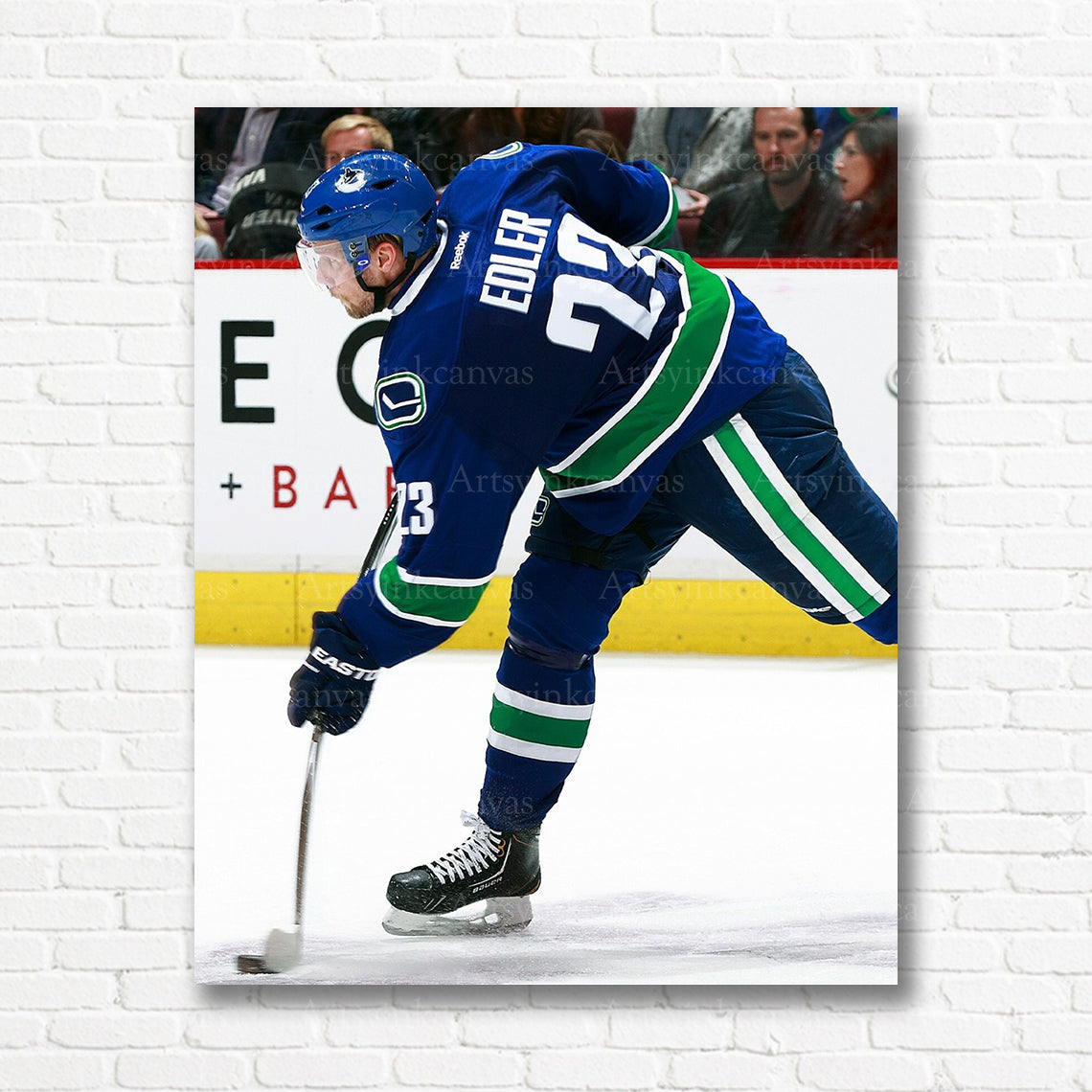 Alexander Edler slapshot Vancouver Canucks canvas print