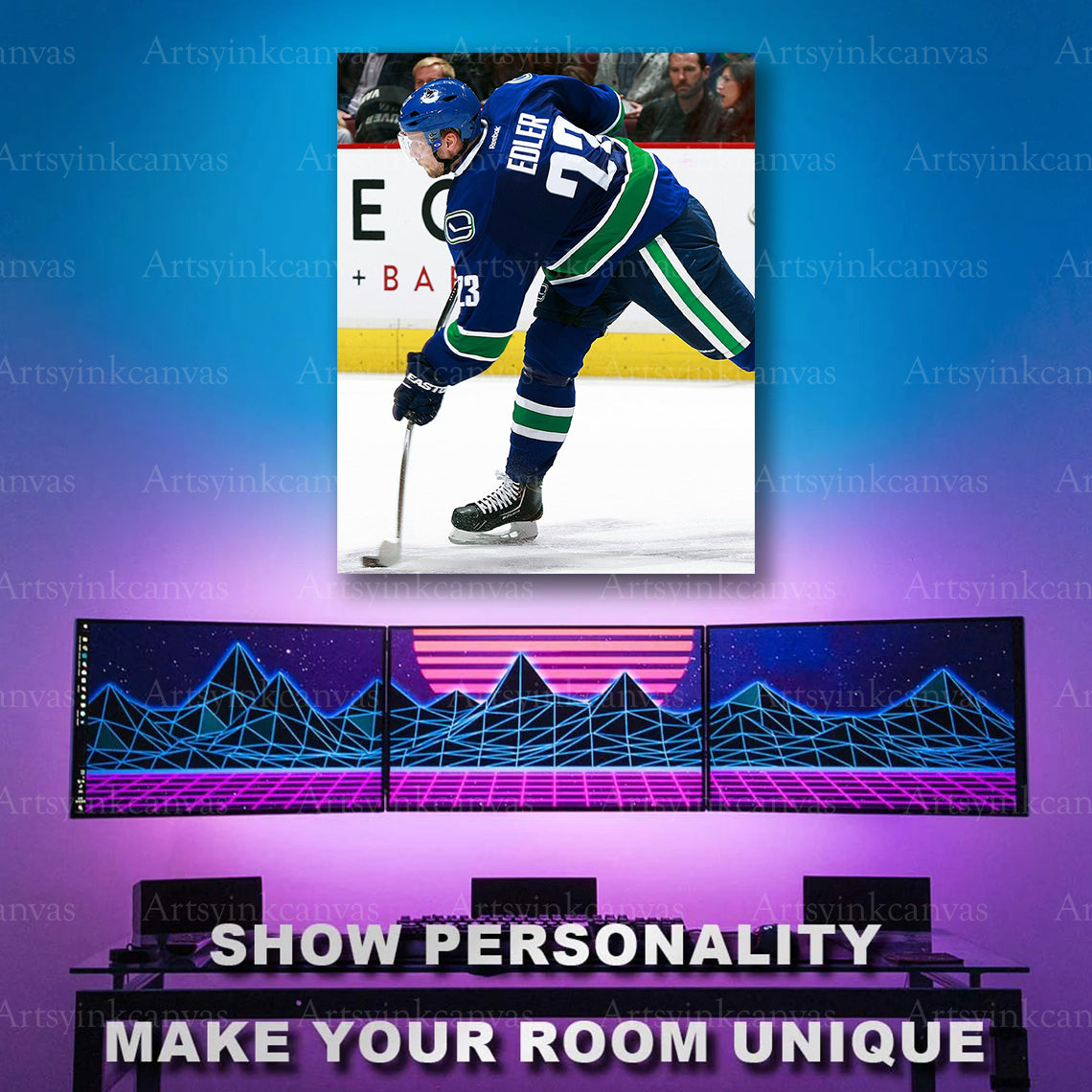 Alexander Edler Canucks action artwork