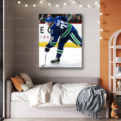 Premium Alexander Edler slapshot canvas print