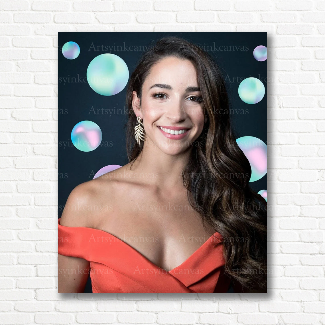 Aly Raisman Beauty Portrait Canvas Wall Art – Elegant Athlete Poster