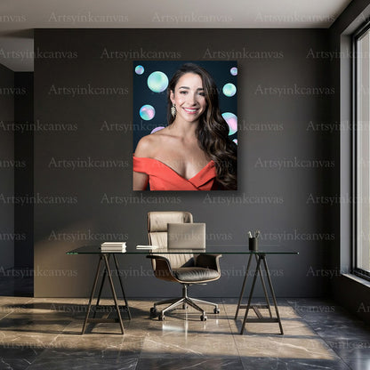 Aly Raisman Beauty Portrait Canvas Wall Art – Elegant Athlete Poster