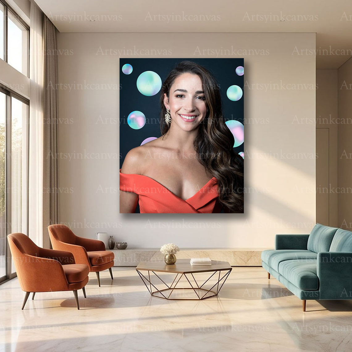 Aly Raisman Beauty Portrait Canvas Wall Art – Elegant Athlete Poster