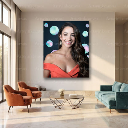 Aly Raisman Beauty Portrait Canvas Wall Art – Elegant Athlete Poster