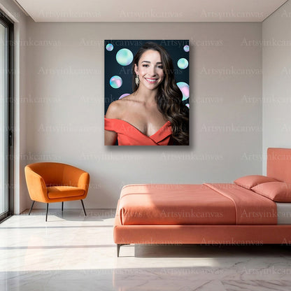 Aly Raisman Beauty Portrait Canvas Wall Art – Elegant Athlete Poster