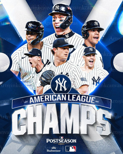 American League Champions New York Yankees canvas wall art
