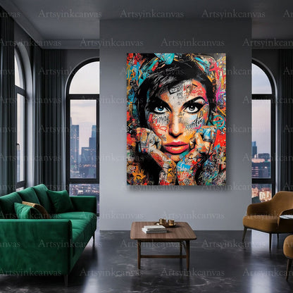 Amy Winehouse modern music canvas wall art
