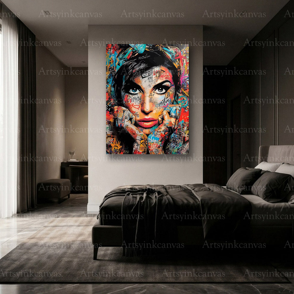 Premium Amy Winehouse graffiti singer wall art