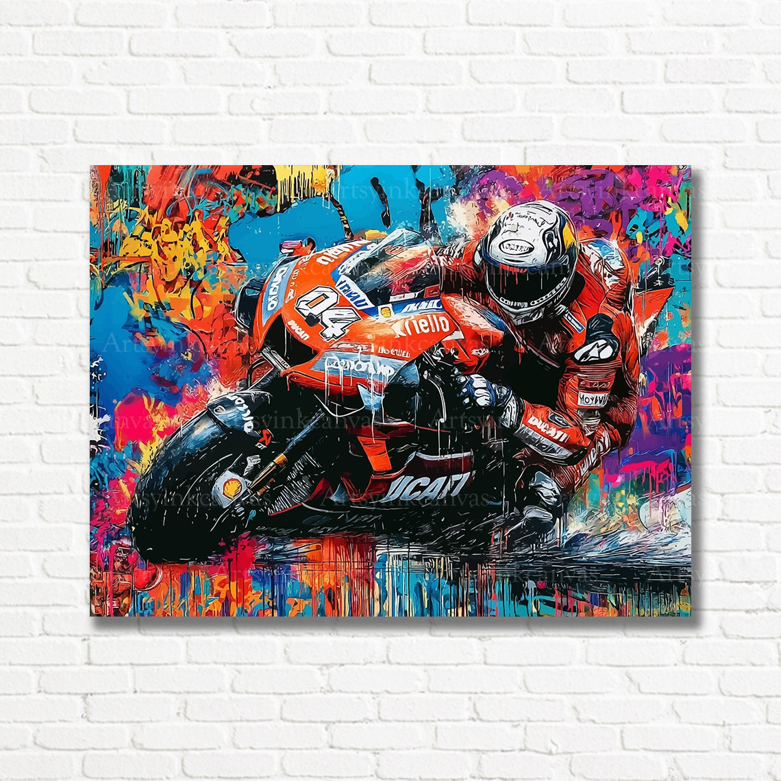 Dovizioso MotoGP graffiti canvas print