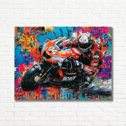 Dovizioso MotoGP graffiti canvas print