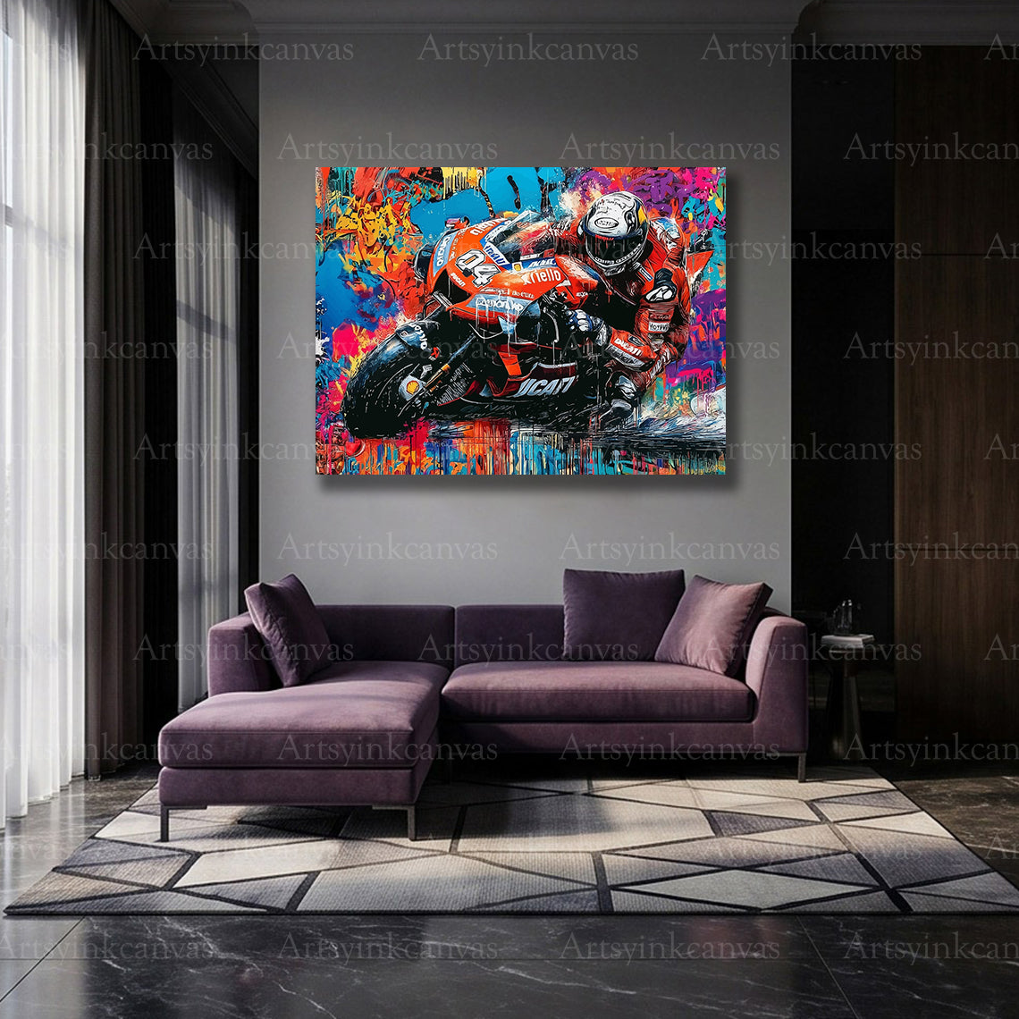 Dovizioso motorcycle street art