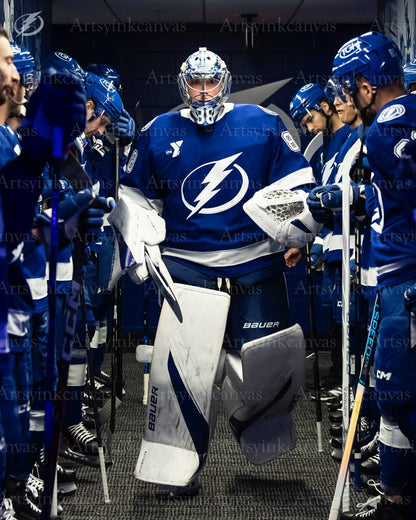Andrei Vasilevskiy walking down the tunnel Tampa Bay Lightning canvas wall art