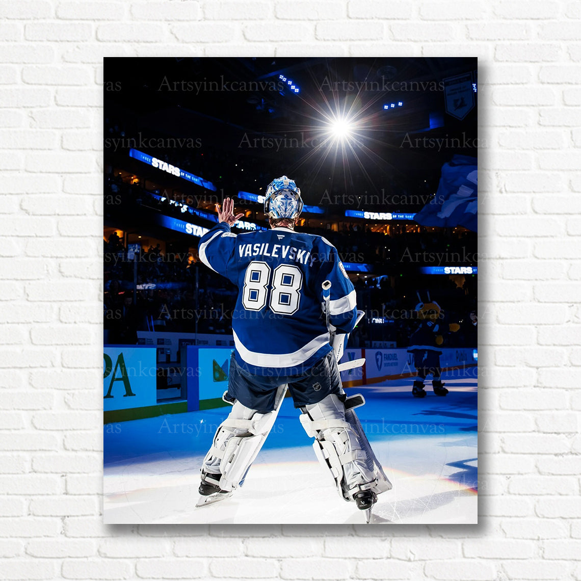Andrei Vasilevskiy Lightning crowd salute canvas print