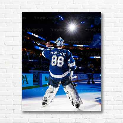Andrei Vasilevskiy Lightning crowd salute canvas print