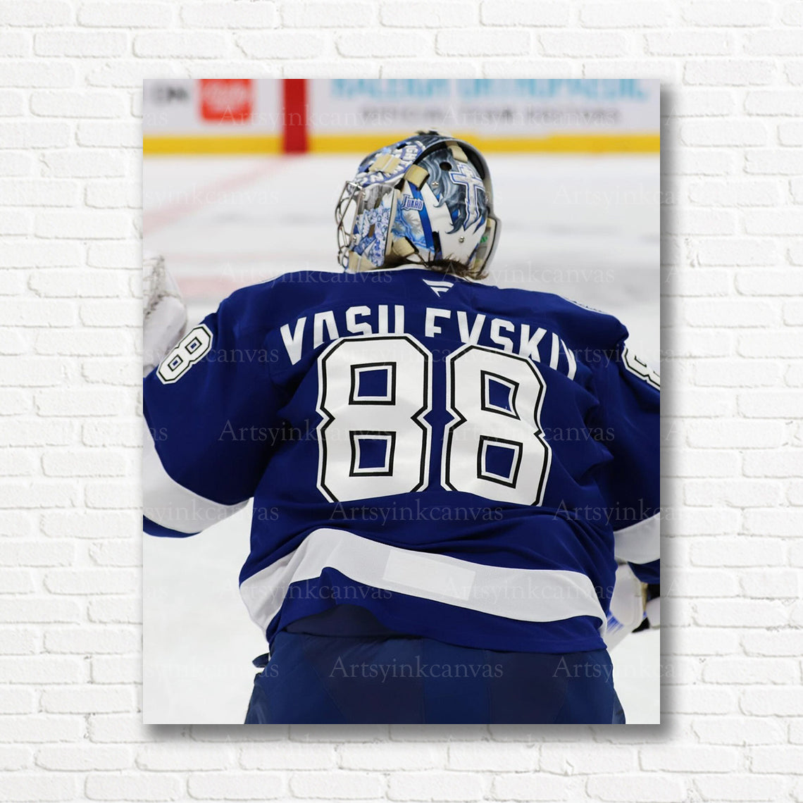 Andrei Vasilevskiy Lightning goalie warmup canvas print