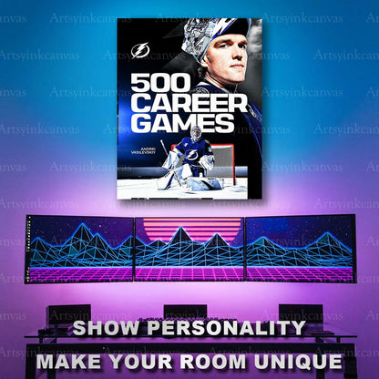 Andrei Vasilevskiy career milestone hockey artwork
