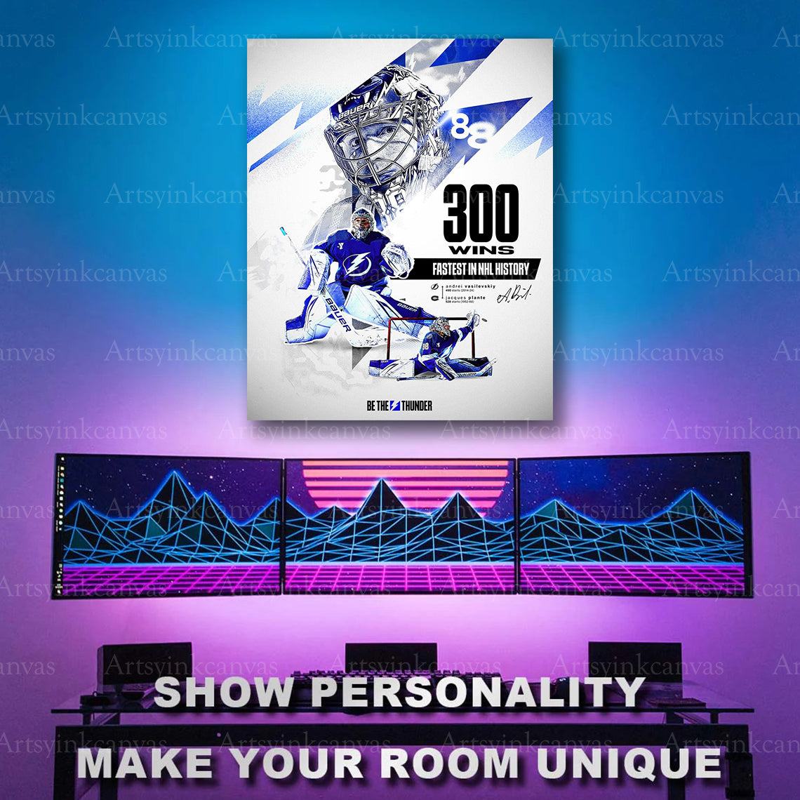 Andrei Vasilevskiy career milestone goalie artwork