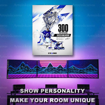 Andrei Vasilevskiy career milestone goalie artwork