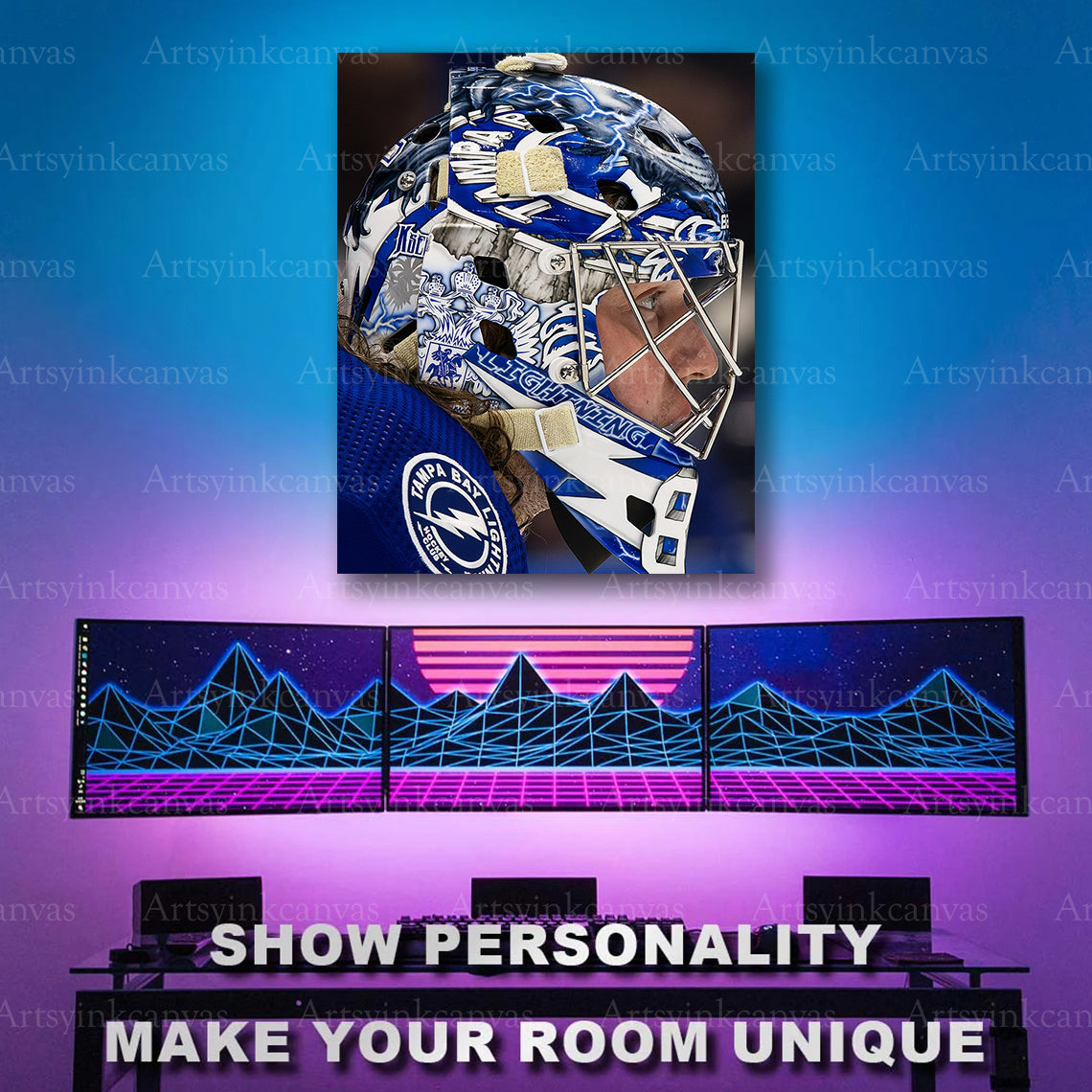Andrei Vasilevskiy close up hockey mask artwork