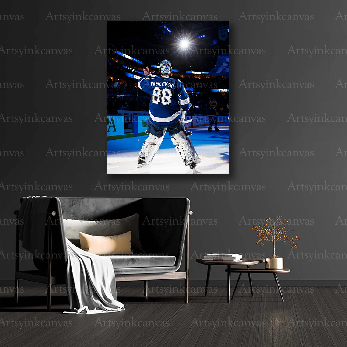 Andrei Vasilevskiy goalie celebration collector canvas art