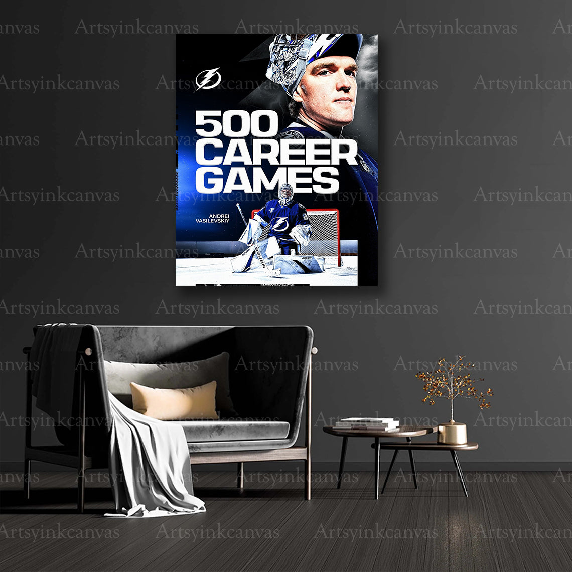 Andrei Vasilevskiy goalie milestone collector canvas art