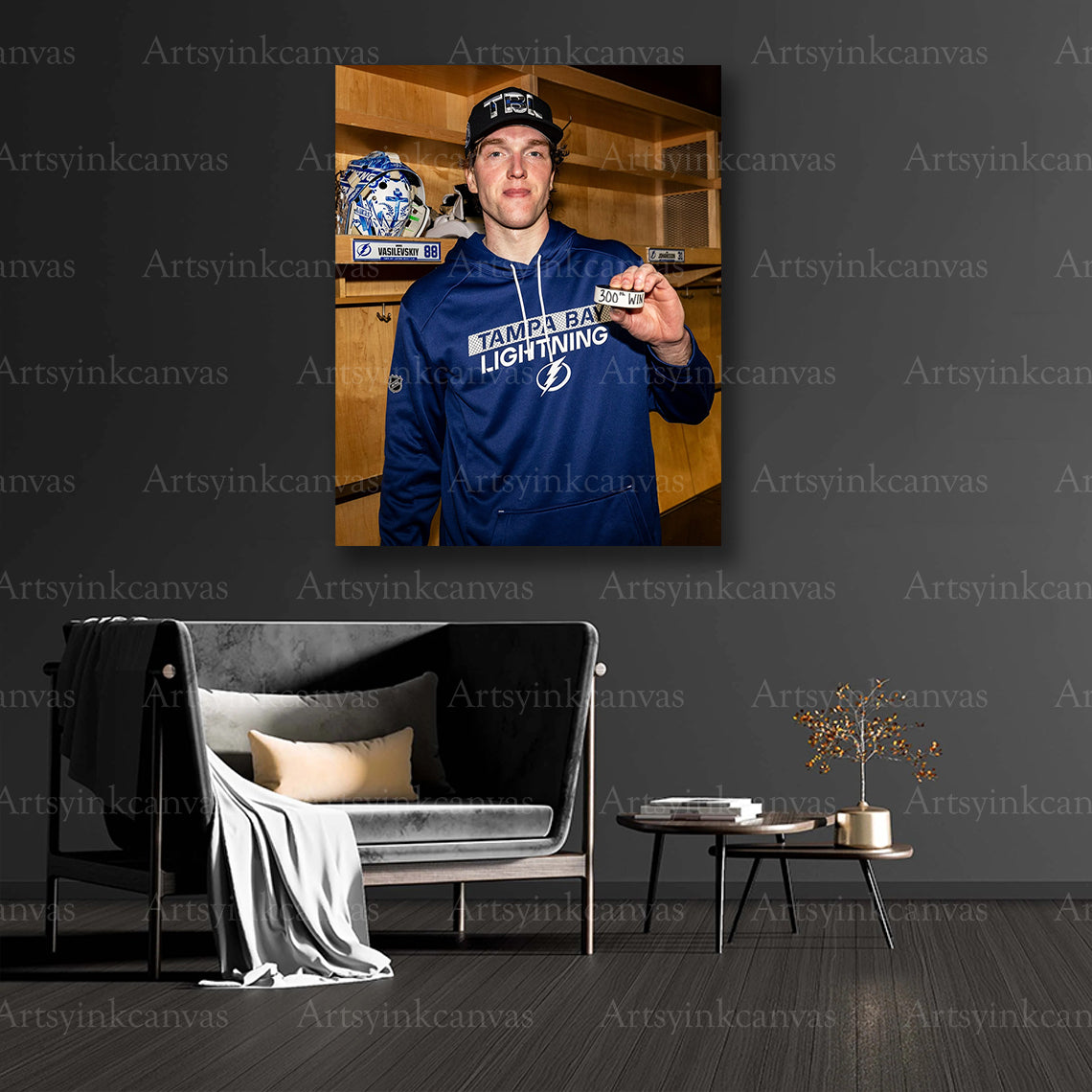 Andrei Vasilevskiy goalie milestone collector canvas art