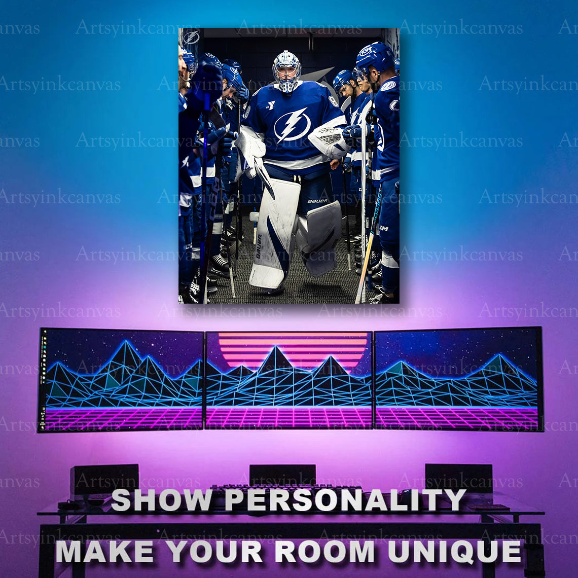 Andrei Vasilevskiy pregame tunnel hockey artwork