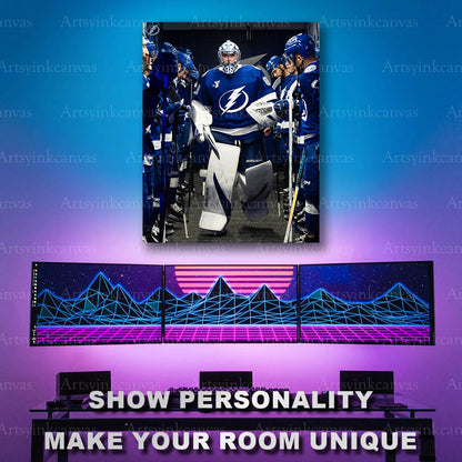 Andrei Vasilevskiy pregame tunnel hockey artwork