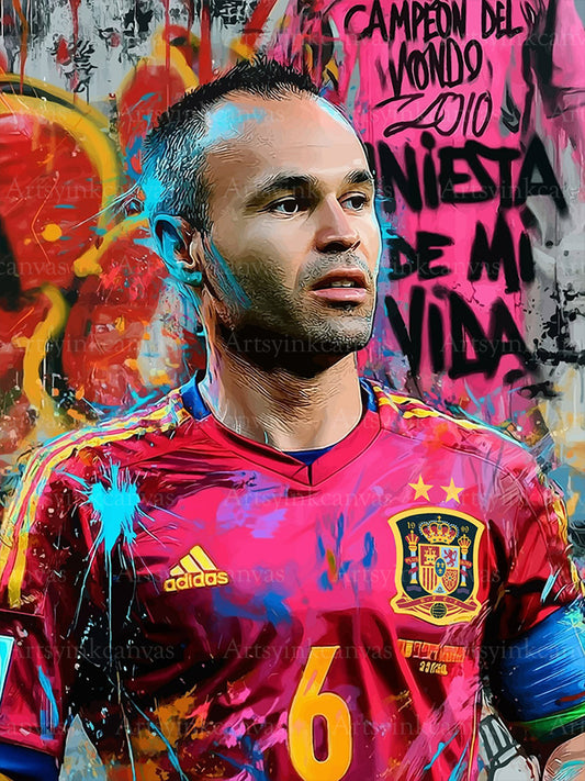 Andrés Iniesta El Legado de Sudáfrica 2010 canvas wall art