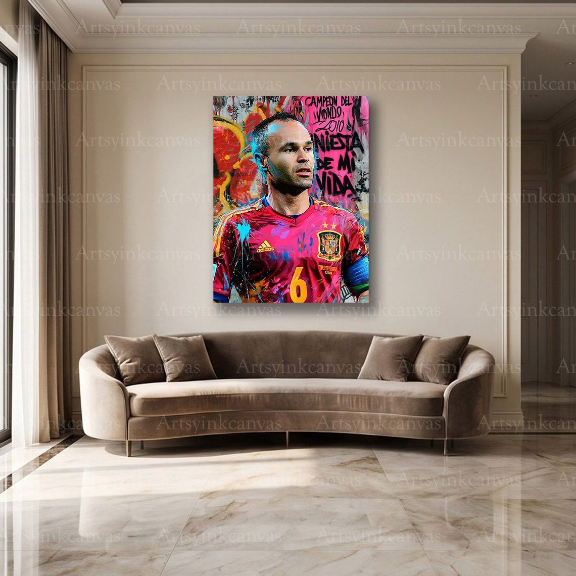 Iniesta Spain World Cup wall decor