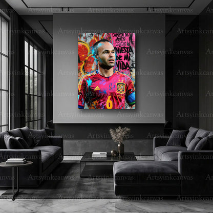 Andrés Iniesta South Africa 2010 soccer artwork