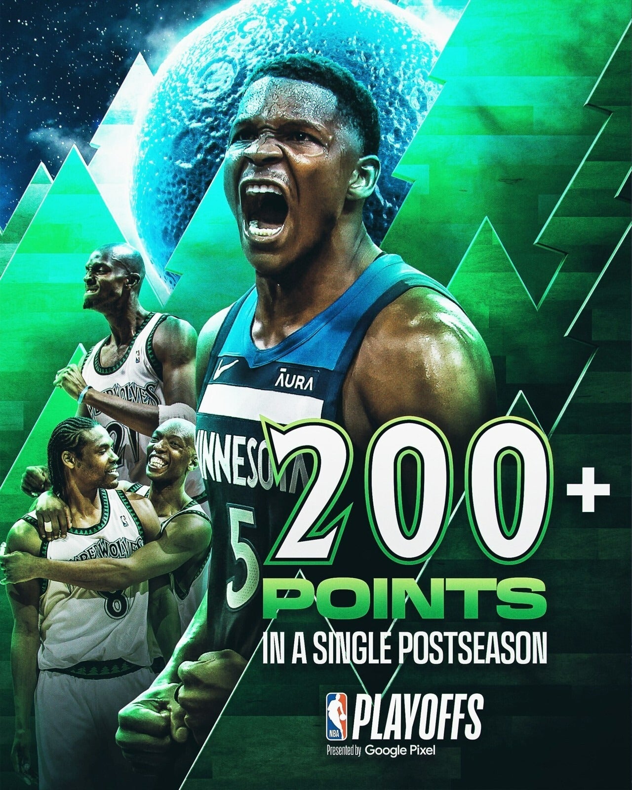Anthony Edwards playoff milestone canvas print